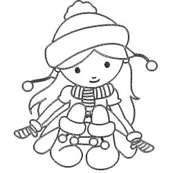 Stickserie - Schneegetobe Girl 3